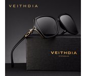VEITHDIA, gafas de sol Retro para mujer, gafas de sol polarizadas de lujo para mujer, gafas para mujer V3039 marrón