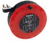 Carrete de extensión de 4 bandas SupaLec 15m negro/rojo