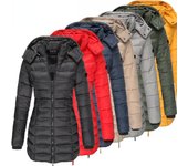 Chaqueta de invierno entallada de algodón cálida y resistente al viento para mujer XXL rojo