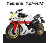 Modelo de motocicleta de carreras de aleación Yamaha YZF-R1M a escala 1/12, juguete fundido a presión, modelo de motocicleta de cross-country callejero, simulación, regalos para niños 1/12-Size:17.5*10*5cm blanco