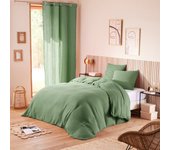 Pack complet 4 pièces  Noah  Gaze de Coton 260 x 240 pour lit 2 Places 180 cm King size - Gaze de coton Olive