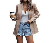 Chaqueta de mujer de otoño e invierno chaqueta de viajero de temperamento de empalme de jacquard delgada de manga larga XL