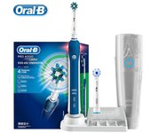 Oral B Pro 4000 cepillo de dientes eléctrico 3D limpio cepillo de dientes sónico carga inductiva impermeable 4 modos de limpieza con caja de viaje azul