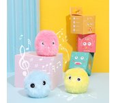 Pelota interactiva inteligente para gatos, juguete de peluche eléctrico con hierba gatera para entrenamiento, juguete con sonido táctil para mascotas, juguete con chirrido verde