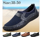38-50 Zapatos de playa al aire libre para hombres Zapatos de hombre de gran tamaño Zapatos de malla transpirable Zapatos para agua 38 negro