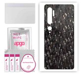 apgo Protective Skin Sticker for the back compatible with Xiaomi Mi CC9 Pro, Wrap Film, Foil, Vinyl - Pattern Carbon Black Pixel