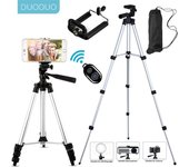 Trípode ligero Para cámara, soporte Para teléfono, trípode portátil de escritorio Para teléfono móvil Para iPhone, Canon, Sony, Nikon, cámara de vídeo Para 110cm negro