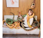 Juguete de peluche de serpiente de pitón simulada de 110/160CM, Boa Cobra gigante, almohada de peluche de serpiente de peluche larga, regalo para niños, decoración del hogar 110cm negro