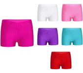 Pantalones cortos deportivos para niños Pantalones cortos para danza, ballet, gimnasia, patinaje, yoga, fitness, jogging 3-4 Years rosa brillante