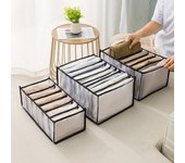 Organizador de armario, divisores de cajones, organizador de ropa para jeans, organizador de sujetadores, lencería, calcetines, organizador para el hogar 25*32*17cm（9 grids） negro