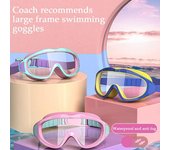 Gafas de natación para niños, antivaho, anti-UV, visión amplia, a prueba de fugas, para piscina juvenil de 2 a 16 años