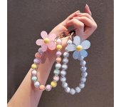 Cordón para teléfono móvil, correa para la muñeca, cadena de mano para mujer, funda corta antipérdida para teléfono móvil, colgante con llave con cordón bonito color rosa