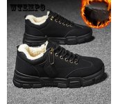 Zapatos de otoño e invierno para hombre, zapatillas impermeables antideslizantes resistentes al desgaste, zapatos deportivos cálidos de algodón 44 caqui