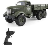 Coche de control remoto, camión de juguete eléctrico de alta velocidad 6WD para niños, vehículo de control remoto todoterreno de 2,4 Ghz con faros 1 Battery verde del ejército