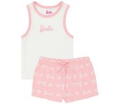 barbie Conjunto de pijama corto para mujer/señora 6 UK color rosa/blanco