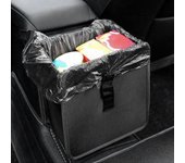 Cubo de basura para coche de gran capacidad con correa ajustable, 6,5 l, impermeable, plegable, organizador de basura para coche, cubo de basura portátil colgante para coche >3L negro