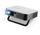 Proyector móvil LED ViewSonic M2e HD 1080P 400 lúmenes ANSI Enfoque automático Tecnología DLP Corrección trapezoidal automática Ajuste automático Altavoz Harman Kardon 100