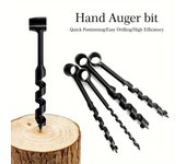 Taladro Manual de supervivencia al aire libre, taladro Manual de acero al carbono, herramienta de perforación de madera autorroscante 4PCS-230mm