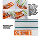Tope angular para carpintería de 340 mm, placa guía de ángulo recto de 90 grados, riel para sierras circulares eléctricas naranja