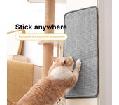 Rascador autoadhesivo de sisal para gatos, para pared, suelo, horizontal y vertical, para gatos de interior. 30cm gris