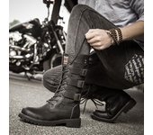 Botas de vaquero para hombre, zapatos de caña alta con elevación interior, botas altas transpirables, zapatos de talla grande, zapatillas informales, botas de motocicleta 38 negro