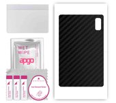 apgo Protective Skin Sticker for the back compatible with HTC A103 Plus, Wrap Film, Foil, Vinyl - Pattern Carbon Black