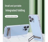 Soporte para teléfono móvil invisible plegable: soporte de escritorio multifuncional, portátil y unisex y pegatina trasera. negro