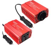 DC 12V a AC 220V 300W UE/Universal peso ligero portátil Dual USB convertidor adaptador modificado inversor de corriente del coche de onda sinusoidal 12V 300W EU rojo