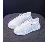 Zapatillas de deporte de moda, zapatos informales para mujeres jóvenes, zapatos informales de marca para mujer, zapatos blancos de suela gruesa de 3cm 35 negro