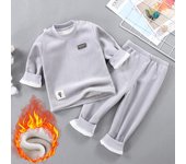 Ropa interior térmica de invierno para niños, ropa para bebés y niños, traje grueso y grueso de otoño, ropa de casa para niños pequeños, conjuntos de pijamas para niños y niñas 150cm rojo