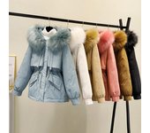Ropa acolchada de algodón para mujer, nueva ropa suelta de invierno acolchada de algodón, pastel acolchado corto para superar las chaquetas acolchadas y las chaquetas de plumón M 90--55kg negro