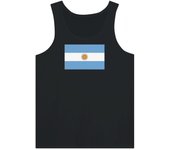 Débardeur - Drapeau de l'Argentine - Noir - 100% algodón - Coupe ajustée - Mixte