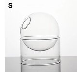 Florero de mesa de flores, florero redondo de cristal, arreglo de terrario, contenedor, florero decorativo S