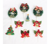 Adornos para tartas de Navidad, 20 piezas, calidad alimentaria, Color brillante, reutilizables, compactos, decoración para tartas con temática navideña B