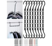 Organizadores de armario y almacenamiento, perchas mágicas de 1/8 piezas que ahorran espacio, perchas para ropa pesada, artículos esenciales para dormitorios universitarios. 1Pcs negro