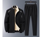Suéter cálido para hombre, traje de invierno, chaqueta deportiva gruesa de terciopelo, traje de dos piezas de terciopelo de cordero para invierno 5XL