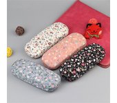 Estuche para gafas con estampado floral retro, estuche rígido para gafas de lectura, estuche para guardar gafas ópticas para mujer negro