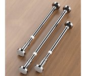 Poste telescópico de acero inoxidable, barra de cortina hueca, tendedero de ropa para balcón y baño 35-50cm blanco