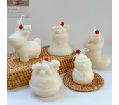 Molde de silicona para velas navideñas, diseño 3D de alce, muñeco de nieve, media, campana, vela, jabón, yeso, resina, regalo de Navidad, decoración de fiesta.