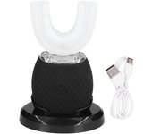 Cepillo de dientes automático ultrasónico blanqueador de 360 grados Cepillo de dientes ultrasónico eléctrico en forma de U para negro