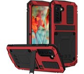 Para Samsung S24 S23 S22 S21 Plus S20 Ultra lujo aluminio Metal a prueba de golpes funda militar resistente cubierta dura Protector de pantalla Aluminum  Metal&For Galaxy S20 Ultra  negro