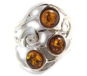 Anillo de plata 'Inspiración' ámbar (rodio) 52 plata