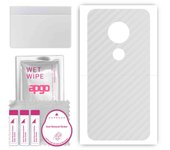 apgo Protective Skin Sticker for the back compatible with Motorola Moto E5 Play Go, Wrap Film, Foil, Vinyl - Pattern Transparent Carbon