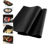 Estera antiadherente reutilizable para parrilla de barbacoa, 33x40cm, 0,08mm de espesor, PTFE, revestimiento para hornear barbacoa, almohadilla de teflón para cocinar, herramienta para horno microondas