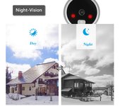 Cámara de puerta con mirilla de 1,3 MP, Monitor de pantalla LCD a color de 2,8 pulgadas, visor de vídeo para puerta, timbre con ojo de la puerta plata