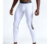 Mallas ajustadas para Fitness, pantalones de compresión para hombre, mallas de entrenamiento para correr al aire libre, ciclismo, baloncesto, pantalones frescos secos S blanco