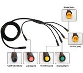 Cable controlador de luz de freno y acelerador a prueba de agua 1T5 para conversión de bicicleta eléctrica 1T5