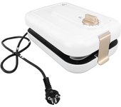 Máquina para hacer waffles de 600 W, sandwichera con placa antiadherente, prensa eléctrica extraíble para paninis y temporizador L