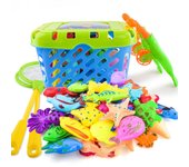 Juego de pesca magnético para niños de educación temprana, juguete acuático, piscina para niños, mesa de agua o diversión en el baño para niños de 3 a 5 años, pesca en piscina redonda, juego de 45 piezas 45Pcs