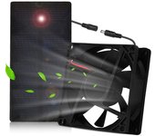 Ventilador solar para acampar al aire libre Ventilador solar pequeño con kit de ventilador con panel solar 3000 RPM IP65 negro